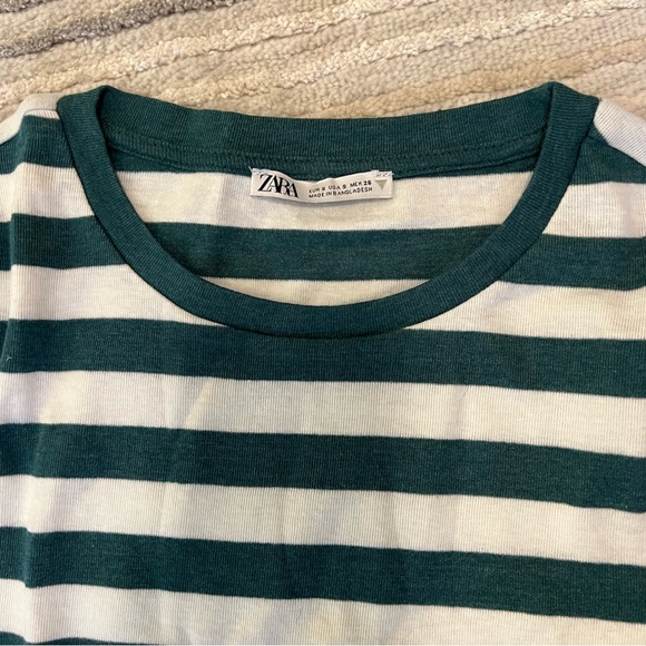 Zara Green Stripe Tee - Picture 2 of 2